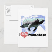 Ich heart Manatees Postkarte (Vorne/Hinten)