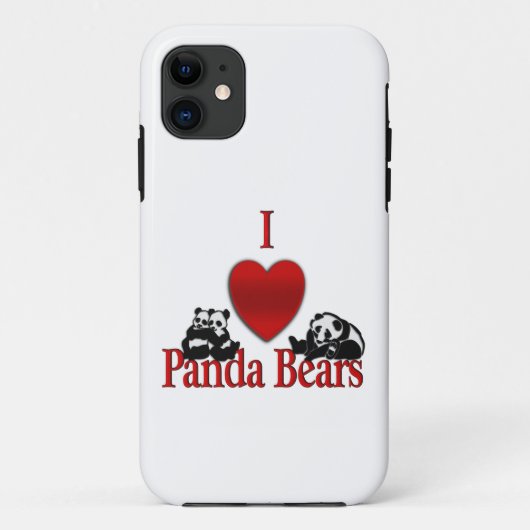 Ich heart Panda Bears Fun Case-Mate iPhone Hülle (Rückseite)