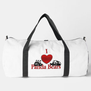 Ich heart Panda Bears Fun Duffle Bag