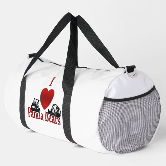 Ich heart Panda Bears Fun Duffle Bag (Rechte Ecke)