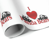 Ich heart Panda Bears Fun Geschenkpapier (Rolleneckpunkt)