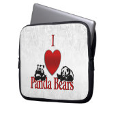 Ich heart Panda Bears Fun Laptopschutzhülle (Vorderseite Links)