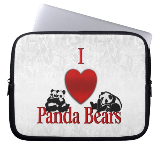 Ich heart Panda Bears Fun Laptopschutzhülle (Vorderseite)
