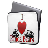 Ich heart Panda Bears Fun Laptopschutzhülle (Vorderseite Links)