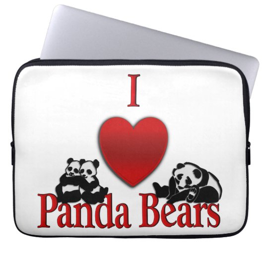 Ich heart Panda Bears Fun Laptopschutzhülle (Vorderseite)