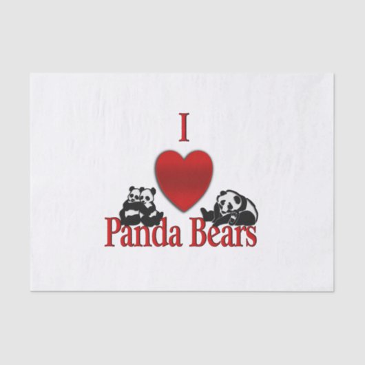 Ich heart Panda Bears Fun Seidenpapier (Vorderseite)