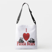 Ich heart Panda Bears Fun Tragetaschen Mit Langen Trägern (Rückseite)