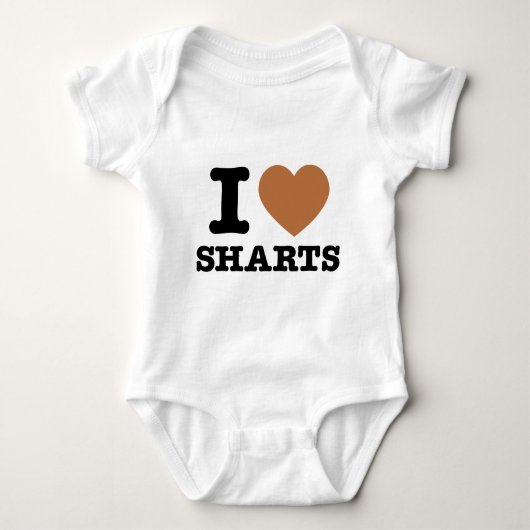 Ich heart Sharts Baby Strampler (Vorderseite)