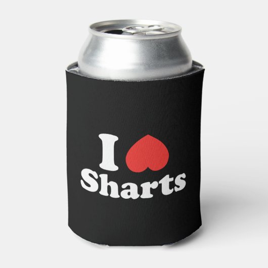 Ich heart Sharts Dosenkühler (Kanne Vorderseite)