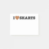 Ich heart Sharts Funny Graphic Post-it Klebezettel (Vorderseite)