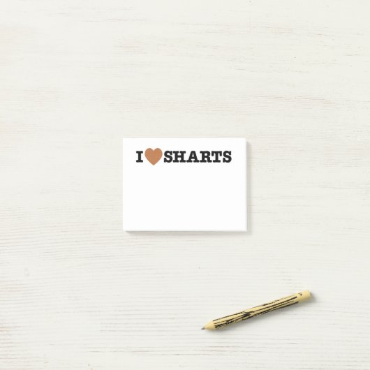 Ich heart Sharts Funny Graphic Post-it Klebezettel (Auf Schreibtisch)