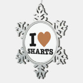 Ich heart Sharts Funny Graphic Schneeflocken Zinn-Ornament (Rechts)