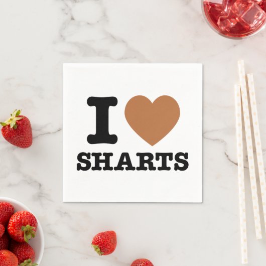 Ich heart Sharts Funny Graphic Serviette (Beispiel)