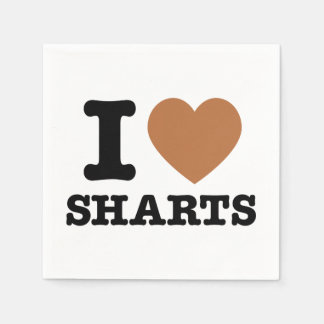 Ich heart Sharts Funny Graphic Serviette