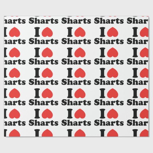 Ich heart Sharts Geschenkpapier (Flach)
