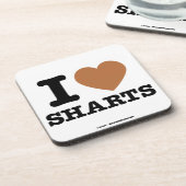 Ich heart Sharts Getränkeuntersetzer (Linke Seite)