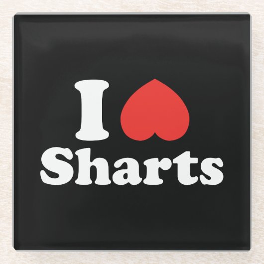 Ich heart Sharts Glasuntersetzer (Vorderseite)