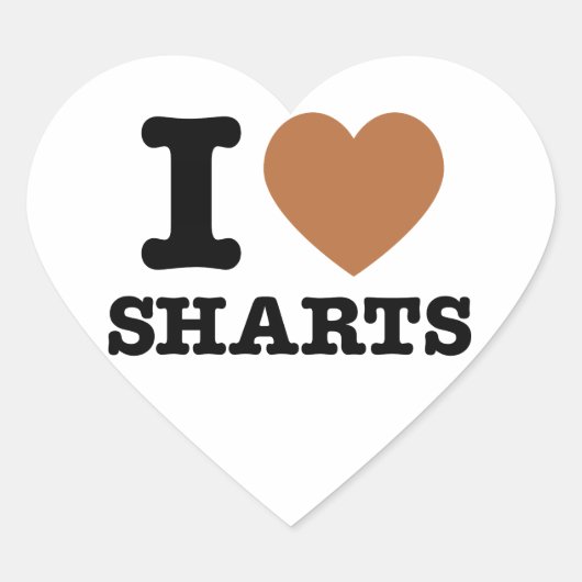 Ich heart Sharts Herz-Aufkleber (Vorderseite)