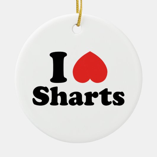 Ich heart Sharts Keramik Ornament (Vorne)
