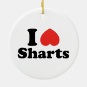 Ich heart Sharts Keramik Ornament (Hinten)
