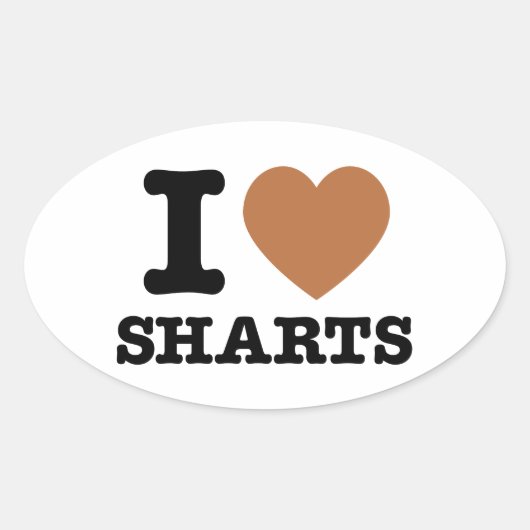 Ich heart Sharts Ovaler Aufkleber (Vorderseite)