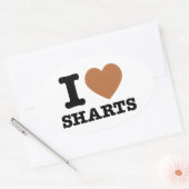 Ich heart Sharts Ovaler Aufkleber (Umschlag)