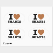 Ich heart Sharts Ovaler Aufkleber (Blatt)