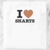 Ich heart Sharts Ovaler Aufkleber (Tasche)