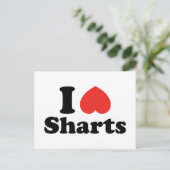 Ich heart Sharts Postkarte (Stehend Vorderseite)