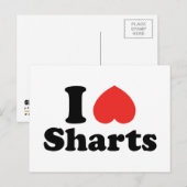 Ich heart Sharts Postkarte (Vorne/Hinten)
