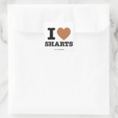 Ich heart Sharts Quadratischer Aufkleber (Tasche)