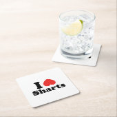 Ich heart Sharts Rechteckiger Pappuntersetzer (Vor Ort)
