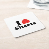 Ich heart Sharts Rechteckiger Pappuntersetzer (angewinkelt)