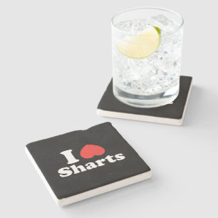 Ich heart Sharts Steinuntersetzer