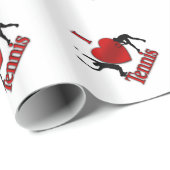 Ich heart Tennis Geschenkpapier (Rolleneckpunkt)