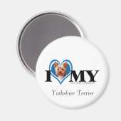Ich Heart Yorkshire Terrier-Blue-Magnet Magnet (Vorderseite/Rückseite)