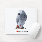 Ich hebe afrikanische Grauen Mousepad (Mit Mouse)