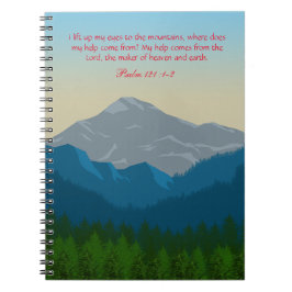 Ich hebe die Augen zu den Bergen hoch Notizblock