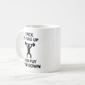 Ich hebe Dinge auf Kaffeetasse (Vorderseite Links)