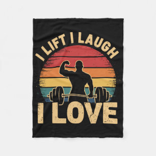 Ich hebe Lachs I Liebe Retro Muskel-Fitnessraum Ge Fleecedecke