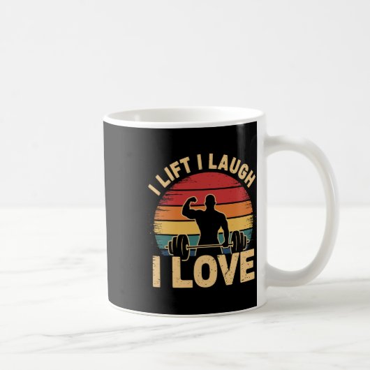Ich hebe Lachs I Liebe Retro Muskel-Fitnessraum Ge Kaffeetasse (Rechts)