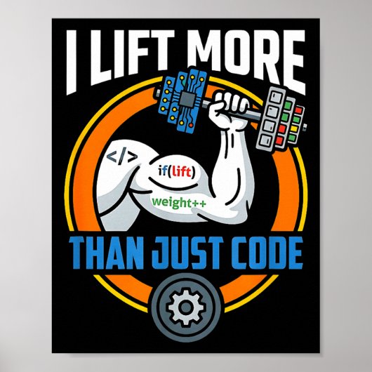Ich hebe mehr als nur Code lustiger Programmierer  Poster (Vorne)