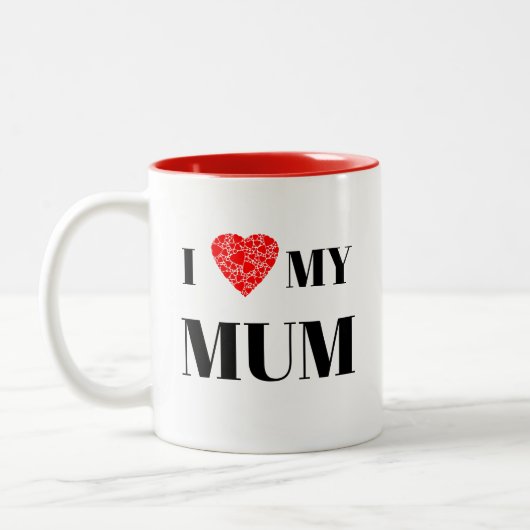 Ich hebe meine Mama | Geschenk zum Personalisieren Zweifarbige Tasse (Links)