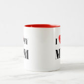 Ich hebe meine Mama | Geschenk zum Personalisieren Zweifarbige Tasse (Mittel)