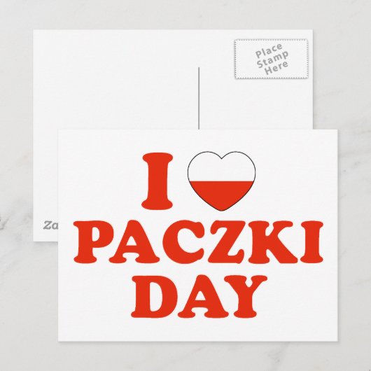 Ich hebe Paczki Day Postkarte (Vorne/Hinten)