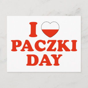 Ich hebe Paczki Day Postkarte