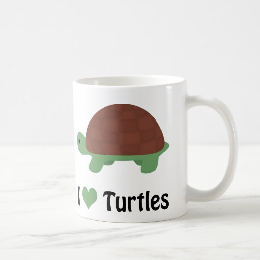 Ich hebe Schildkröten Niedlichen Cartoon Schildkrö Kaffeetasse (Rechts)