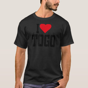 Ich hebe Togo mit Rotem Herzen I Liebe Togo T-Shirt