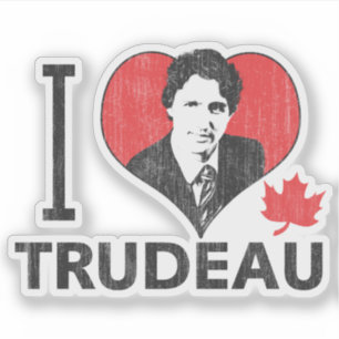 Ich hebe Trudeau Contour Cut Aufkleber