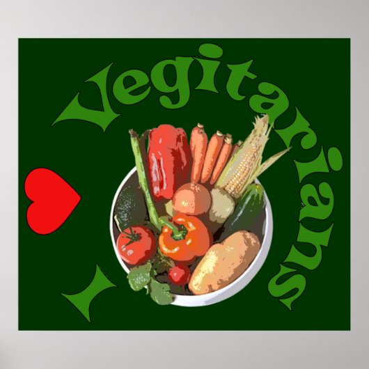 Ich hebe Vegetarier Poster (Vorne)